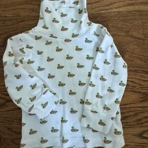 Toddler White Duck Print Turtleneck Shirt 24m